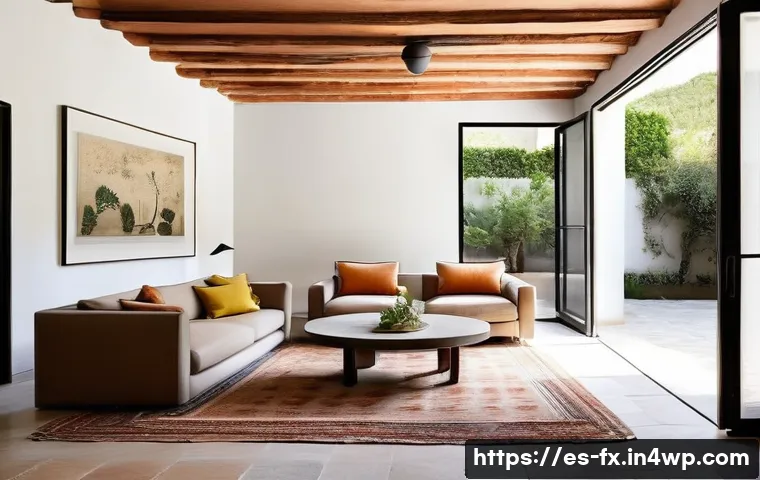 전통 양식의 현대적 건축 응용 - **Andalusian-Inspired Living Space with Modern Twist:** "A spacious, naturally lit interior living r...